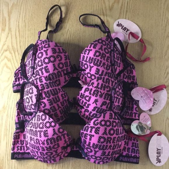 PLAYBOY Other - 1 Playboy Logo Padded Bra Cotton Soft Stretchy 36C
